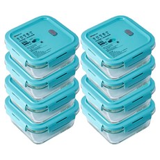 아트웨어 오븐락 숨쉬는 밀폐용기 정사각 3호, 8개, 690ml