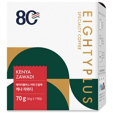 EightyplusCoffee 肯亞ZAWADI濾掛咖啡, 10g, 7包, 1盒