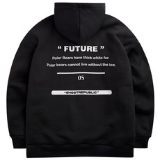 GHOST REPUBLIC 刻字寬鬆刷絨連帽外套 GHZ-267