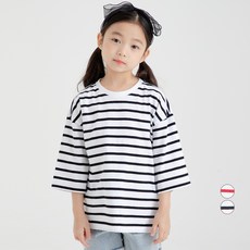 Lolly Tree 童款條紋七分袖T恤