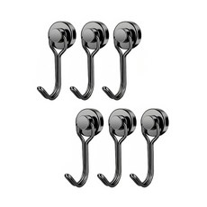 리빙필로 180도 회전식 네오디뮴 자석후크 고리 16 x 43 mm, 블랙, 6개
