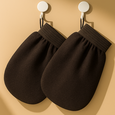 Vitabello 低刺激高級搓澡手套, 黑色, 4個, 1入