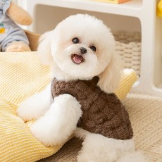 PASTEL PET 寵物素色絨毛背心, 棕色的