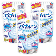 EARTH 地球製藥 抑菌發泡馬桶清潔粉 一袋一次無需測量 鹽素系配方, 180g, 3包