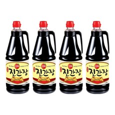 진미 참그루 진간장, 4개, 1.8L