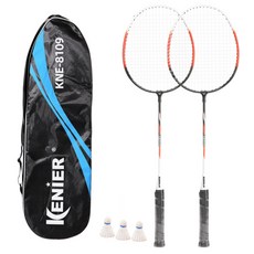 安逸空間 羽球拍 2支 + 羽球3顆 + 球拍袋 套組, 1套, 橘色