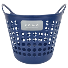inomata COMO置物籃 洗衣收納籃, 藍色