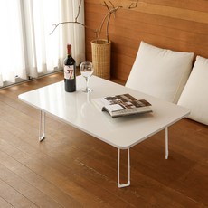 레몬트리 국내제조 E0등급 LPM 900 심플 라운드 접이식 거실 테이블, 화이트