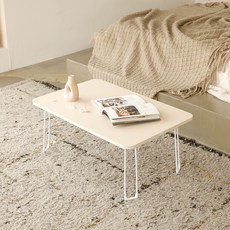 레몬트리 국내제조 E0등급 LPM 720 심플 라운드 접이식 거실 테이블, 바닐라베이지