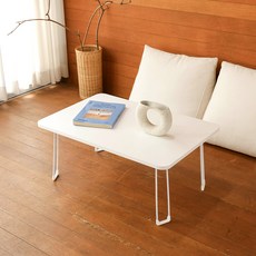 레몬트리 국내제조 E0등급 LPM 720 심플 라운드 접이식 거실 테이블, 스노우화이트