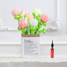 P&B UNITY DIY花朵氣球禮物 10入 + 氣球打氣筒 + 紙袋組合, 1套, 05 鬱金香馬卡龍