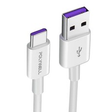 POLYWELL 寶利威爾 USB-A-USB-C 5A快充線, 1m, PW15-W45-M670, 1條