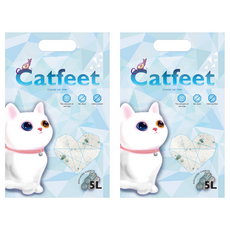 Catfeet 除臭水晶貓砂, 矽膠貓砂, 大量吸收排泄氣味, 活性碳, 5L, 2包