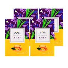 High Tea 伂橙 皇后薑茶 Set, 台灣在地紅薑黃, 老薑, 泰國檸檬草, 促進新陳代謝, 調理身體機能, 無咖啡因, 2g, 12入, 4盒