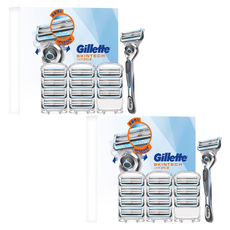 Gillette 吉列 鋒護 手動刮鬍刀刀架 + 刀片 12入 組, 2套, 13入