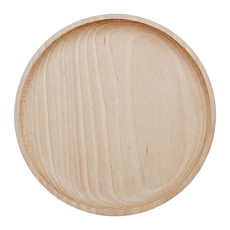 日式原木圓形餐盤 大 20cm, 櫸木, 1個