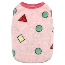 SassyDog 毛絨菱格保暖衣 寵物用, 粉色, 1件