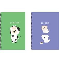 아트모아 곰 연습장 60매, 랜덤발송, 2개