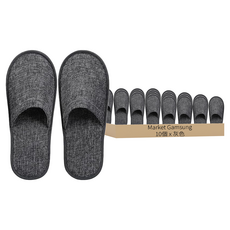 Market Gamsung 飯店客房用拋棄式拖鞋, 10個, 灰色