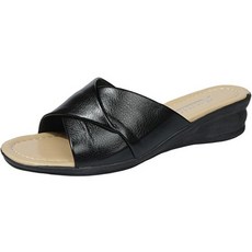 여성용 편한 외출을 위한 발편한 웨지 슬리퍼 샌들