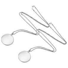 Dr.Pellis J 老人閱讀便攜式放大鏡項鍊 銀色, 2個, 單一商品