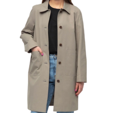 CARET 基本款棉質中長版風衣 霧面材質與高級棉混紡