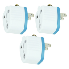 SUPERCELL 超電王 SC006-A 萬國台用2P轉接頭, 白色 + 藍色, 3入