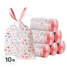 Taminayo 動物塑膠袋 粉紅熊 15入, 10個, 15L