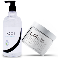 J&CO 茶樹淨膚涼感凝膠+LA:MON化妝棉 70片入, 500ml, 1組