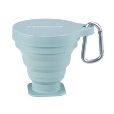 SHIMOYAMA 耐熱矽膠摺疊伸縮隨行杯 附登山扣環 薄荷綠 250ml, 1個