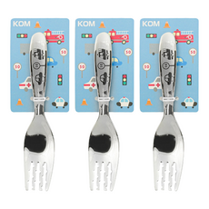 KOM 童趣系列 316不鏽鋼兒童叉, 汽車, 13.3 x 2.7cm, 3個