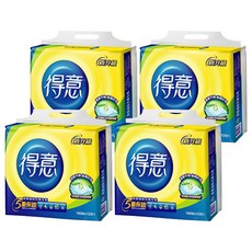 得意 連續抽取式花紋衛生紙 柔軟升級 細緻棉柔 400度高溫殺菌處理, 12包, 4袋