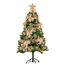 摩達客 耶誕台製豪華型裝飾綠色聖誕樹, 含100燈LED小圓球珍珠燈串, 120cm, 金色 + 綠色