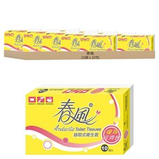 春風 抽取衛生紙 雙層 100張, 10包, 10袋