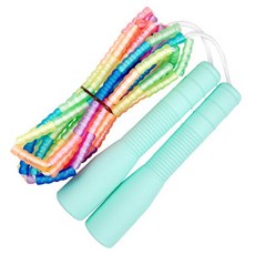 JFROPE 兒童優質彩虹軟質串珠跳繩 ver 3, 薄荷綠