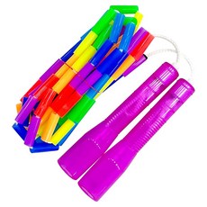 JFROPE 閃亮兒童彩虹珠跳繩, 紫色