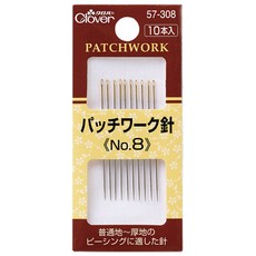 Clover 可樂牌 手縫拼布針 10本入, 1組, NO.8