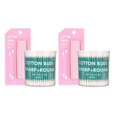 Urban Reeves 便攜式棉籤盒 粉色 + 尖頭圓形棉籤 200p, 2組