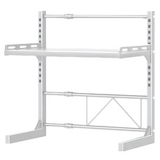 SHCJ 生活采家 左右伸縮微波爐烤箱加厚置物架 碳鋼材質, 40~62 x 33 x 59cm, 白色, 2層