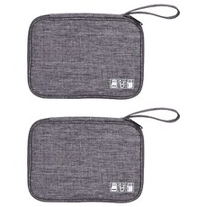 充電線收納包 小號 2入/組, 單一商品, 灰色, 1組