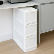 보노하우스 모던 틈새 슬림 서랍장 3단, 화이트, 1개