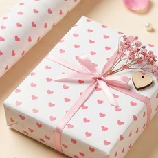 좋은기븐 포인트하트 종이롤 포장지, 핑크, 3개