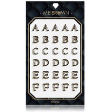 MEIBROWN 美甲飾品 大容量 P006 字母套組 ABCDEF MBP006, 金屬, 1個
