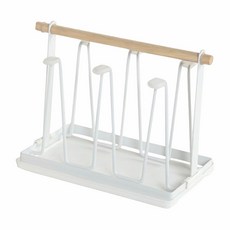 艾米購物 杯架 + 實木托盤 黑色實木托盤, 白色, 1組