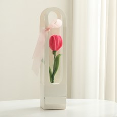 뷰티풀데코센스 조화 서프라이즈 말랑말랑 튤립 한송이, 핑크, 1개