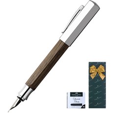 FABER-CASTELL 輝柏 Ondoro 鋼筆 + 卡式墨水管 禮盒組, EF, 木質