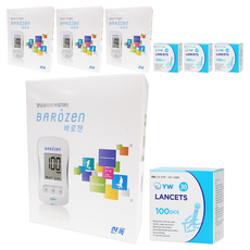 바로잰 혈당측정기 + 와이더블유 란셋 30G 100p 세트, GM01IAC, 4세트