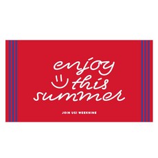 WEEK9 微笑沙灘巾, 紅色, 1個