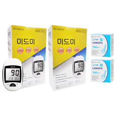 미드미 자동코드인식 혈당측정기 + YW 일회용 란셋 30G 100p, 2개