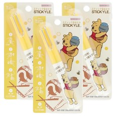 sun-star STICKYLE 攜帶型剪刀, 3個, 蜂蜜罐維尼